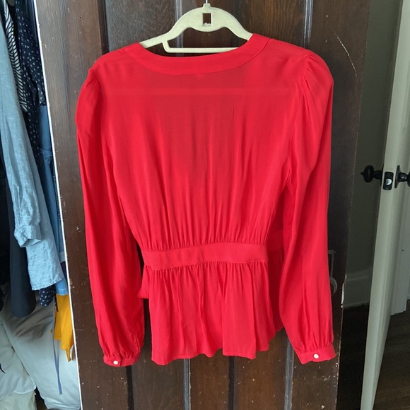 Red Wrap Blouse - Picture 5 of 6
